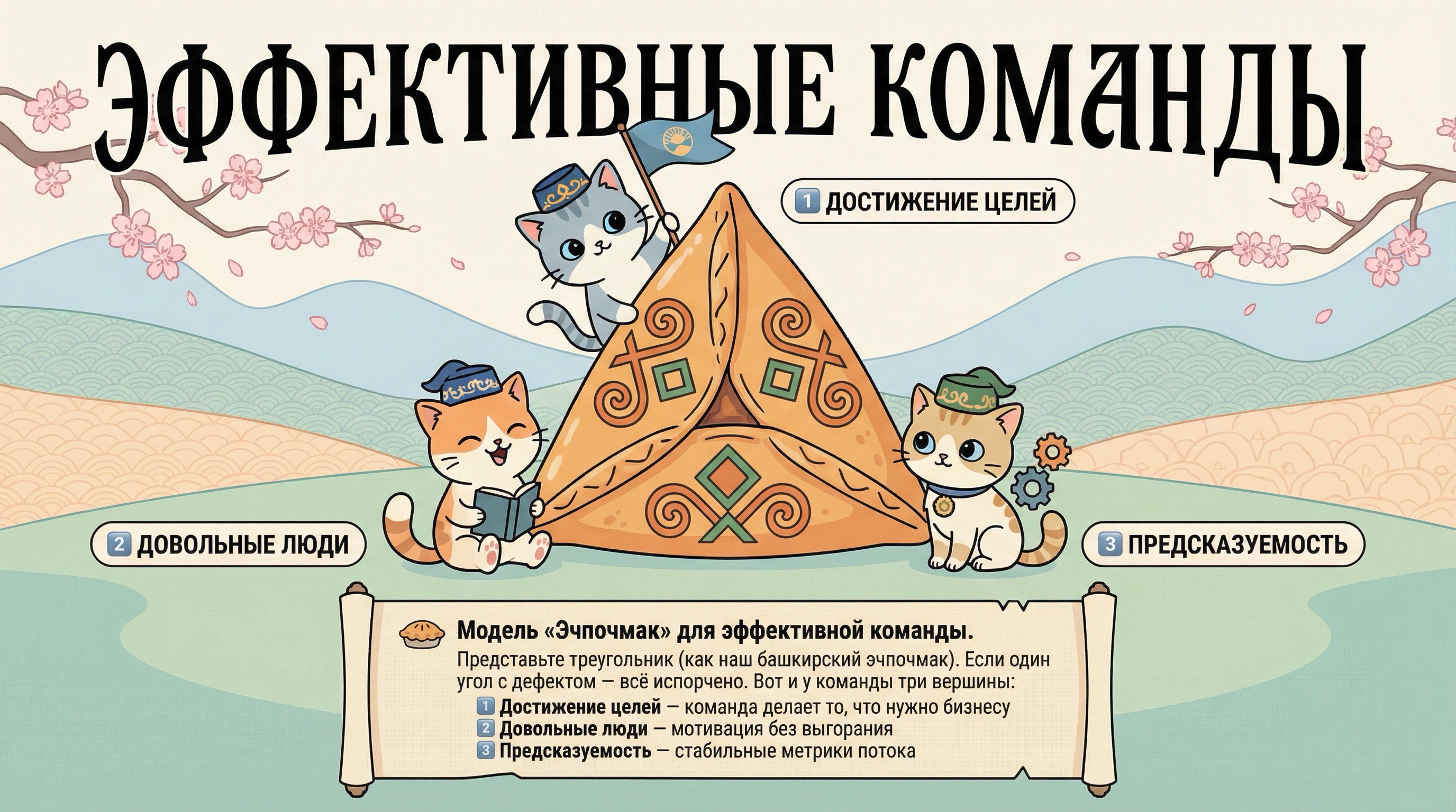 Треугольник эффективности команды: цели, люди, поток